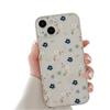 Blue and White Floral Pattern Transparent Soft Phone Case for iPhone 16/15/14/13/12/11/X - European and American Style