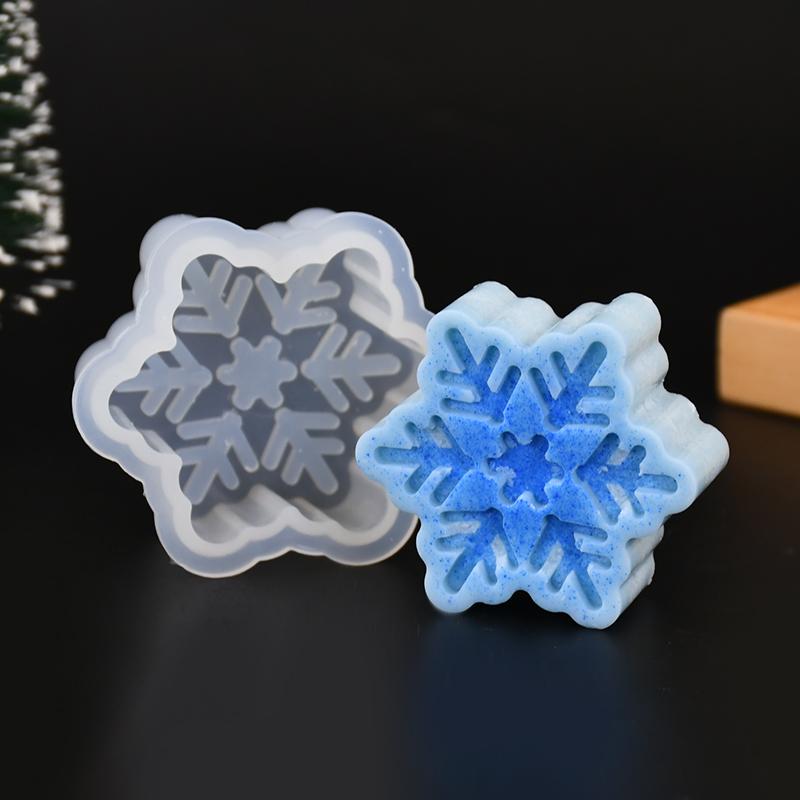 3D Christmas Silicone Candle Molds Snowflake Elk Xmas Tree DIY New Year Gift Home Decoration Ornaments Soap Making Mold Tools