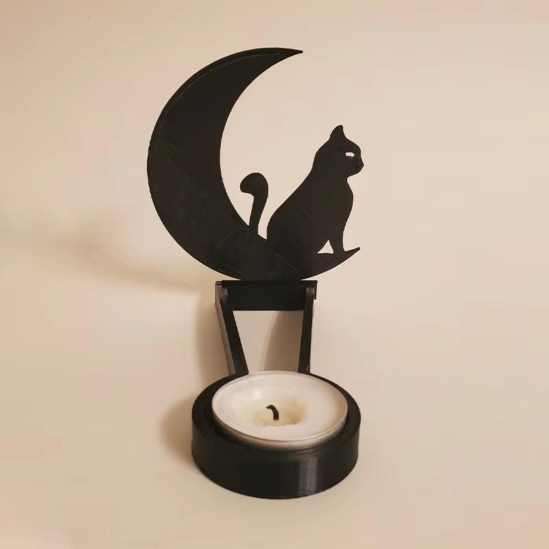 Kerzenschatten Halloween Horror Kerzenständer Metalldekor, Teelichthalter, Heimdekor, Lustiges Büro, Schlafzimmer Tischdekoration