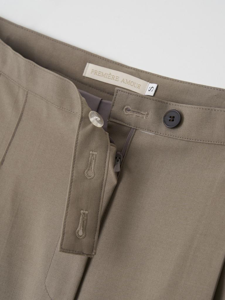 Pmu Amour Dual Pleated Midi Skirt - Sand Beige