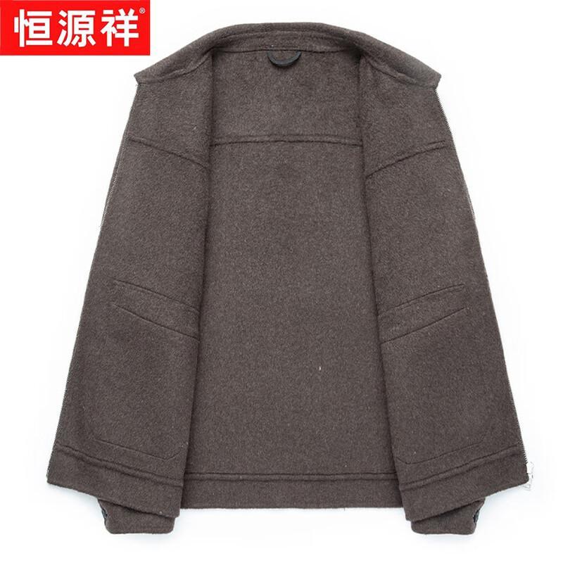 Hengyuanxiang Men's Cashmere Blend Wool Lapel Jacket