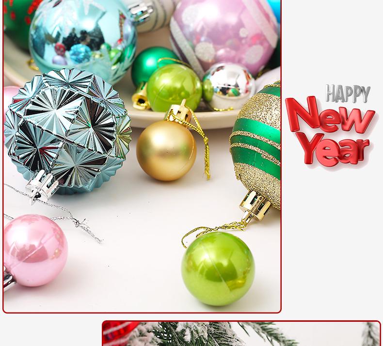 6CM Electroplated Irregular Painted Christmas Ball Ornaments Gift Box Set - Tree Hanging Decorations