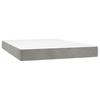 Vidaxl Letto Continentale Con Materasso, Grigio Chiaro, 140X190Cm, Velluto