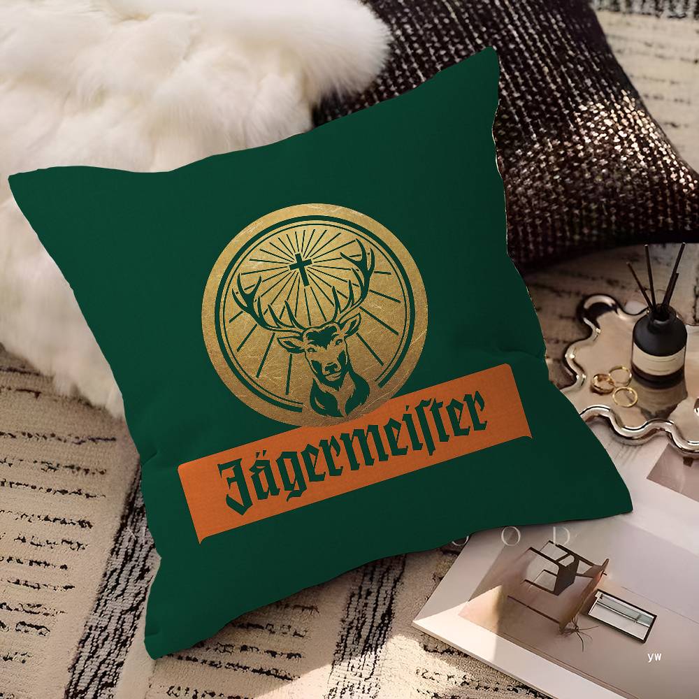 JJagermeisteres Logo Pillow Gift Home Office Decoration Pillow Bedroom Sofa Car Cushion CoverPillow Case