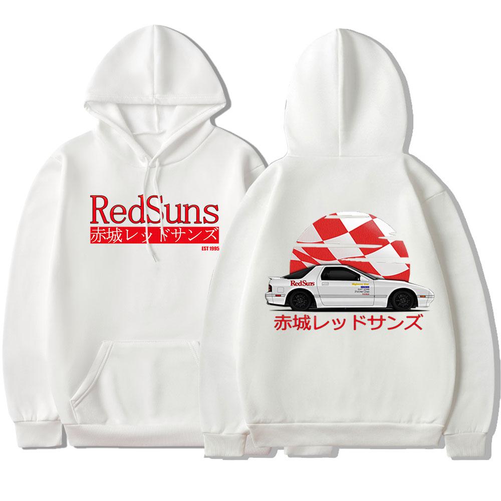 Initial D Drift Akagi RedSuns Hoodie Japanese Anime AE86 Unisex Women Fashion Hoodies Streetwear Sweatshirts JDM Automobile Culture