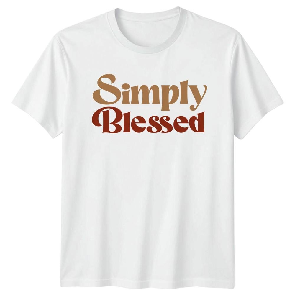 Simply Blessed TShirt Boho Christian Faith Christmas Gift For Him And Her S
