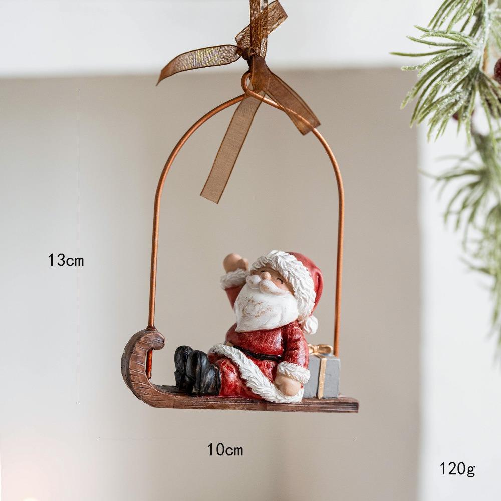 Resin Christmas Tree Decoration DIY Decor Painted Ornaments Christmas Resin Pendant  New Year Party