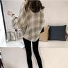 Summer Women's Sun Protection Clothing Chiffon Shirt Plaid Retro Shirt Top Blouse for Women