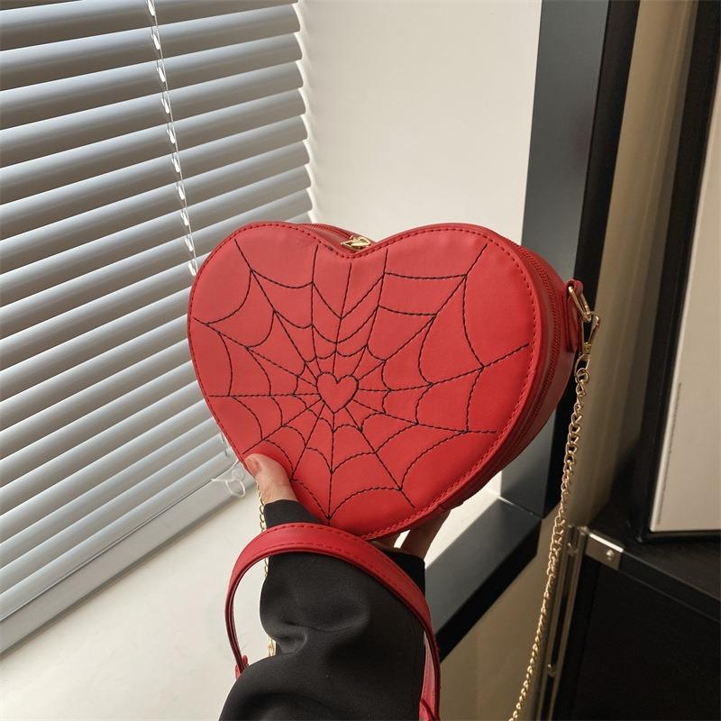Premium Sense Cute Peach Heart Box Bag Women's Summer New Fashion Shoulder Bag Messenger Bag