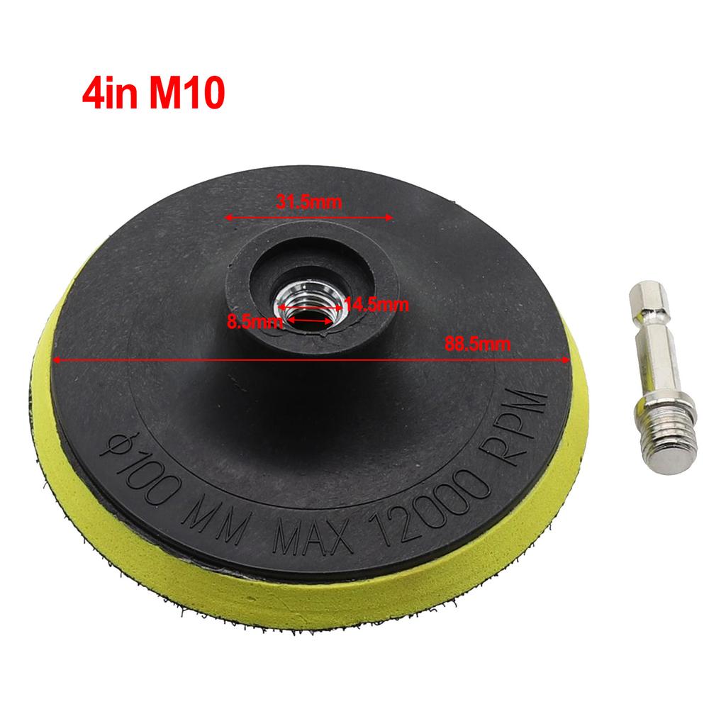 1 XBacking Pad 1 X Drill Adapter 3-7 Inch Backing Pad Polishing Plate With 10 14mm Thread Adapter For Rotary Tool