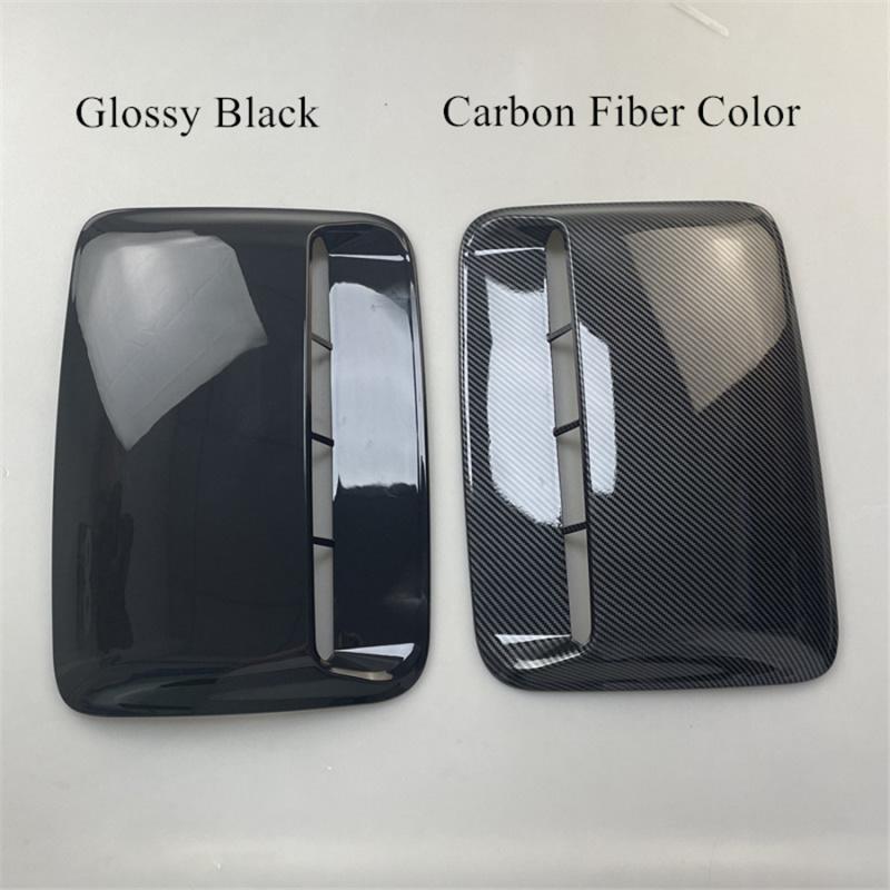 Glossy Carbon Fiber Look Car Air Flow Intake Hood Scoop Vent Bonnet Decor Cover