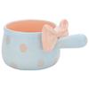 Cute Bowknot Ceramic Bowl with Handle, Aesthetic Salad, Dessert & Breakfast Oatmeal Bowl