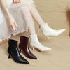 Damen-Ankle Boots Retro Reißverschluss Spitze Echte Leder Schuhe 2026 Herbst Winter Neu Hohe Qualität Kurze Stiefel Botas De Mujer