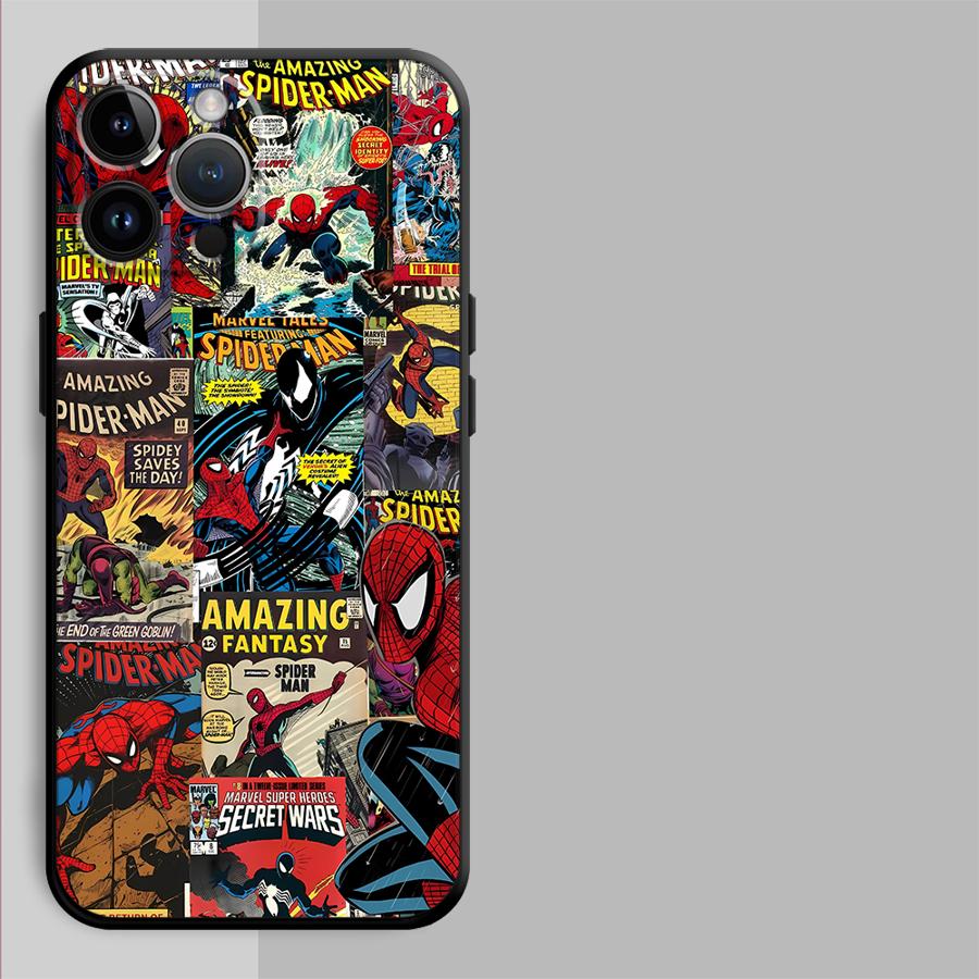 Phone Case for Apple iPhone 14 XR XS MAX 17 Pro Max 13 15 Pro 7 8 12 16 11 Air Funda Phone Cover Marvel Spider Man Venom
