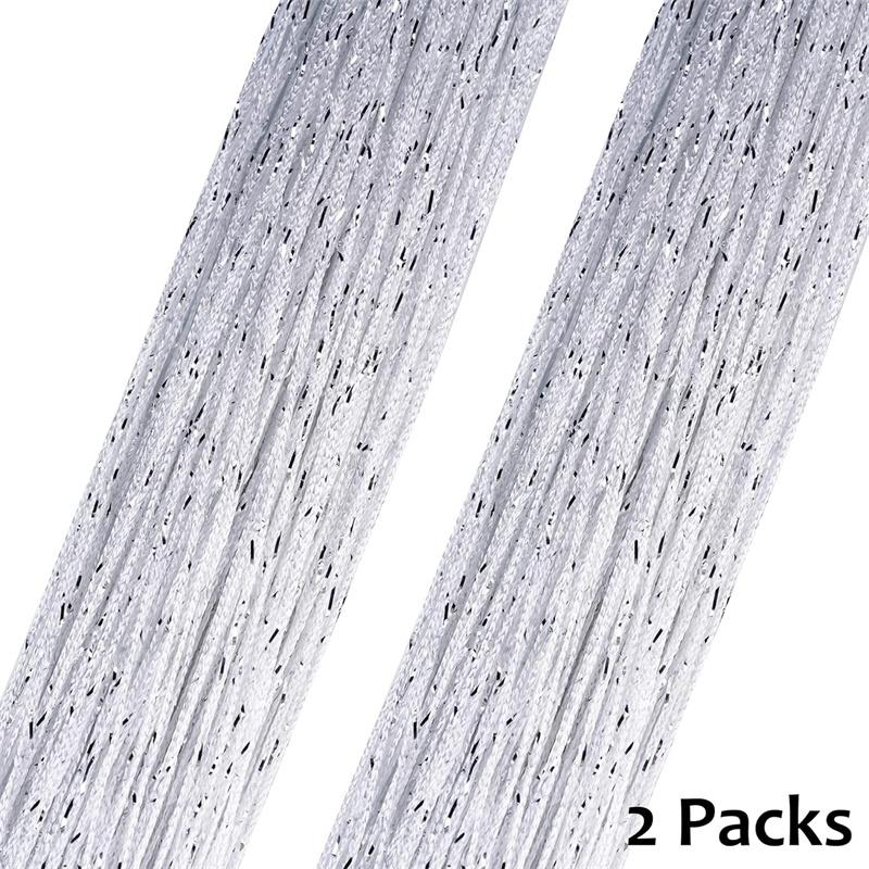 2er-Pack Glitzer-Fadenvorhänge 39x79 Zoll Fransenpaneele Raumteiler Fliegengitter für Heimdeko Tür Fenster Hochzeitsfeier Hotel Wohnzimmer Türöffnungen