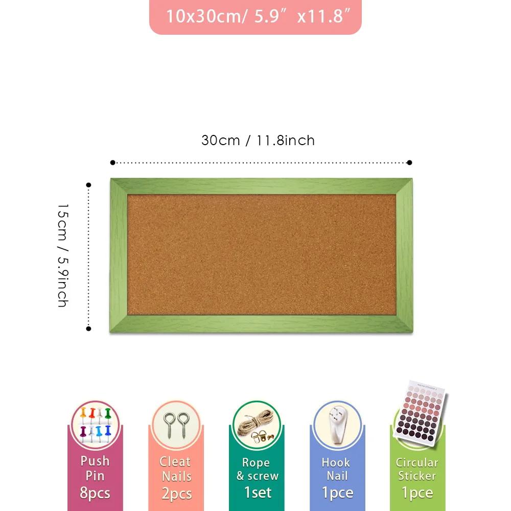 1PC Colorful Wood Frame Cork Board Message Bulletin Display Board for School Office Home Decorative Pin-Up Organizer