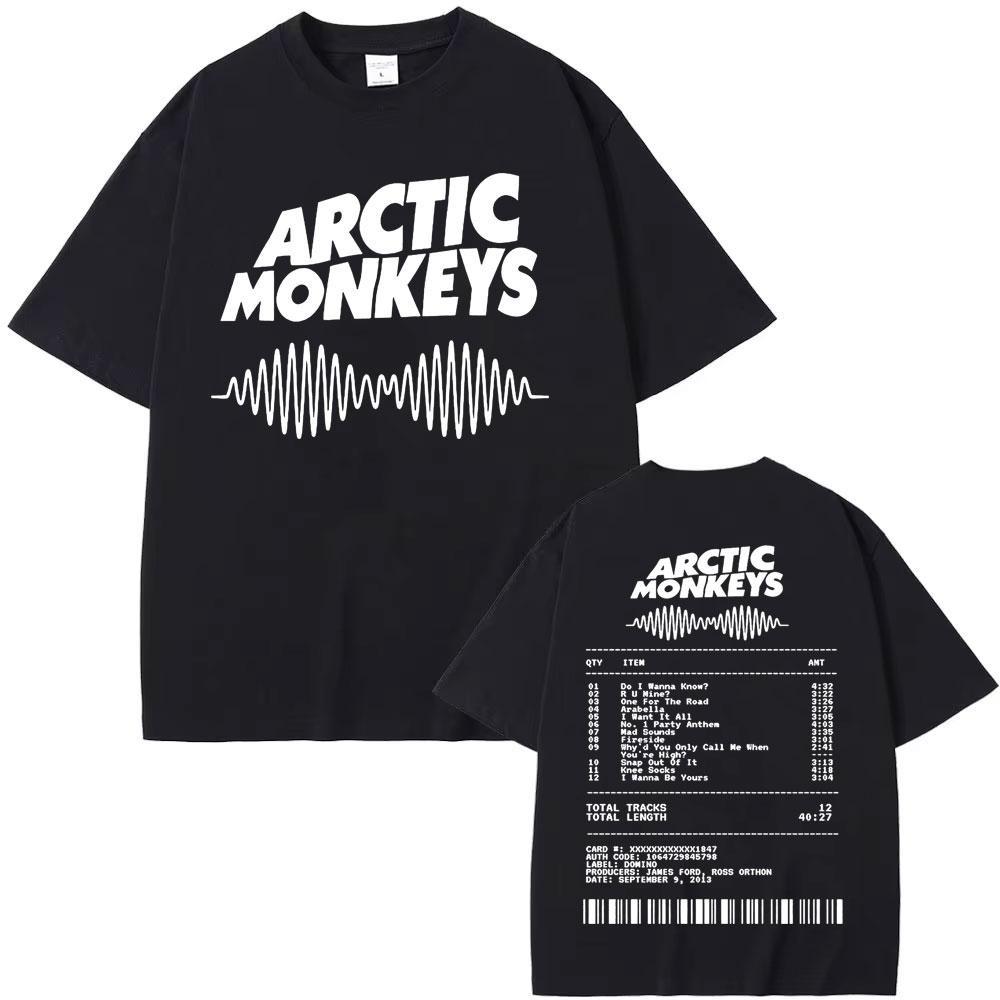 

Arctic Monkeys Музыкальный альбом Графическая футболка Мужская Женская Винтажная Хип-хоп Уличный стиль Футболки 100% Хлопок Повседневная Футболка Оверсайз S чёрный