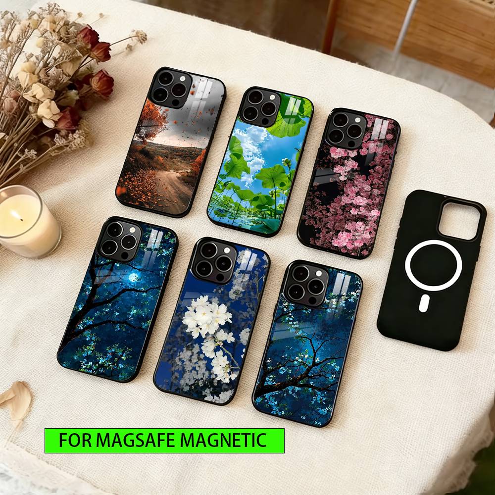 Atmospheric Phone Case For iPhone17,16,15,14,13,12,11 Plus,Pro Magnetic For Magsafe Wireless Charging