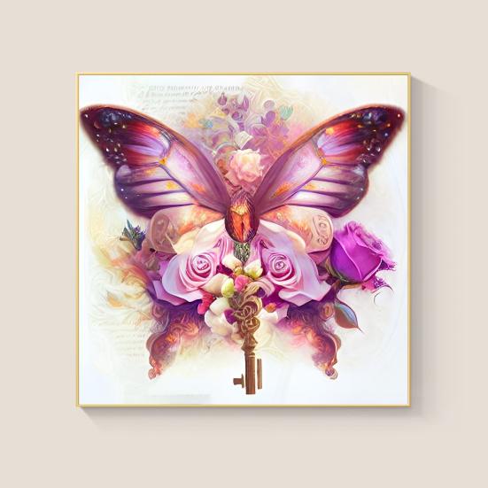 Rhinestone Painting Butterfly 5D Embroidery Full Drill Shiny Rhinestone Colorful DIY Art Crafts Handwork Wall Decoration