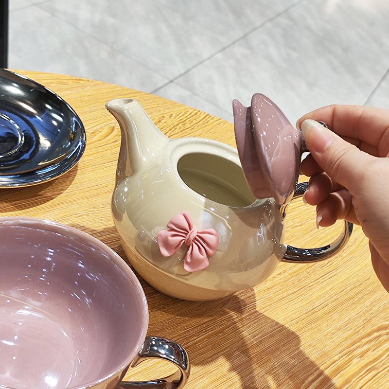 Mother and Child Tea Pot, Large Capacity Tea Pot, Household Coffee Cup and Plate, Ceramic High Appearance Afternoon Tea Cup
