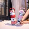 Water bottle111 stainless steel thermos cup large capacity 1D printing female student straw cup hot and cold cartoon carrying water cup
