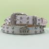 Punk Belt Crown Trendy Men and Women Inlaid with Rhinestone Sequins Rock Fashion Belt Men and Women Belt