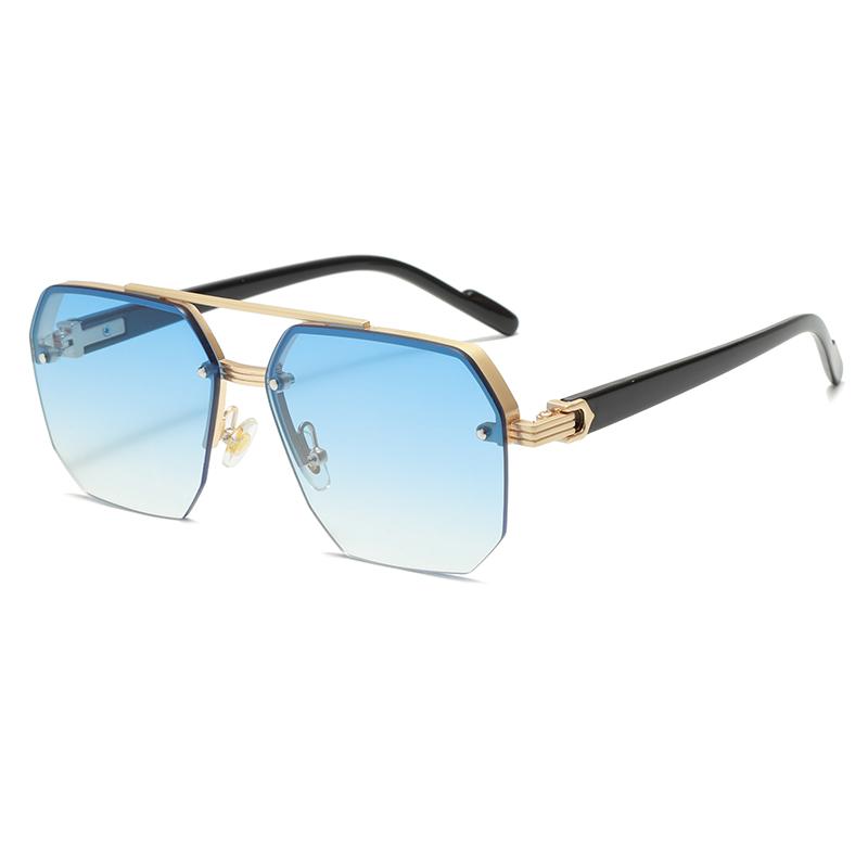 New Rimless Fashion Sunglasses for Women Men Casual Gradient Glasses for Summer Outdoors Beach Party Brand Designer UV400