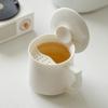 Sheep Fat Jade White Porcelain Tea Cup - Exquisite Ceramic Mug with Water Separation for Home or Office
