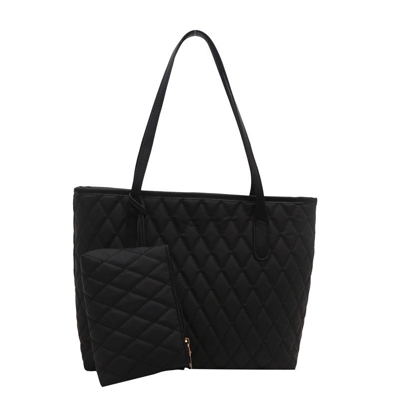 

Вместительная ромбовидная повседневная женская сумка 2025 новая простая повседневная наплечная сумка-тоут женская чёрный