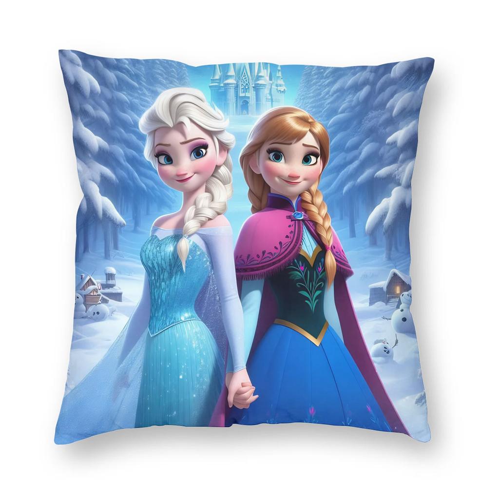 Elsa and Anna Frozen Pillowcase Double-sided Printing Polyester Cushion Cover Decorations  Throw Pillow Case Cover Home Zipper