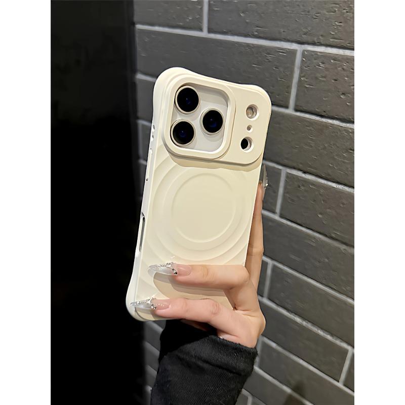 Full Coverage Silicone Magnetic Wave Pattern Phone Case For Iphone 17 Iphone 16 Pro