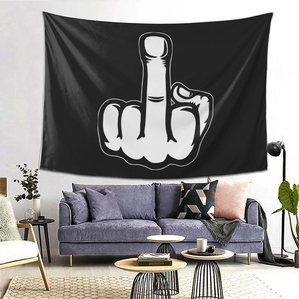 Hand Gesture Design Middle Finger Shows Middle Fingers  Tapestry Wall Hanging Aesthetic Home Decor Tapestries for Living Room