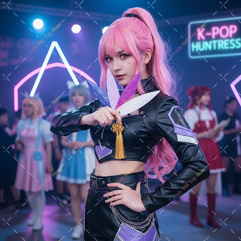Broń Drukowana 3D Rzutka Rumi Cosplay Miecz Nóż Rekwizyt Akcesoria Peryferyjne dla Dziewcząt Chłopców Idol Halloween Karnawałowe Akcesoria do Kostiumów Zabawki