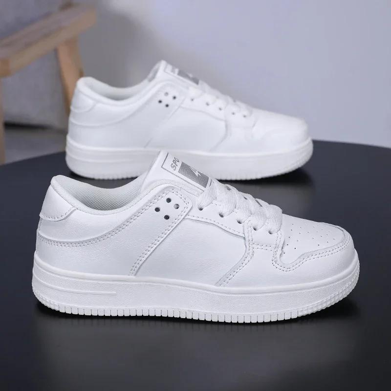 Children's size 28-39 classic sneakers white autumn leather boys breathable waterproof non-slip girls casual sports shoes