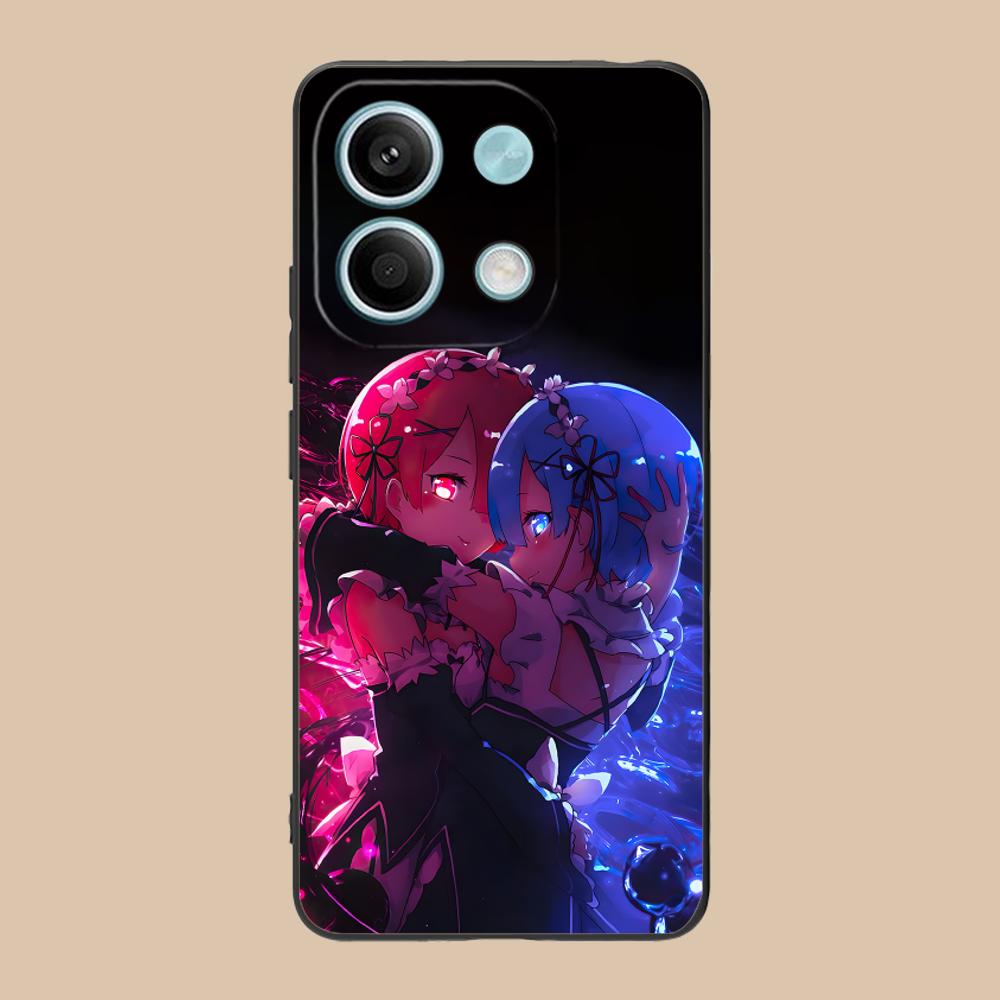 ReZero Rem Ram Matte TPU Mobile Phone Case for POCO M7 M6 M5 M4 M3 X7 X6 X5 X4 X3 Pro GT 5G Colorful Printing Cover