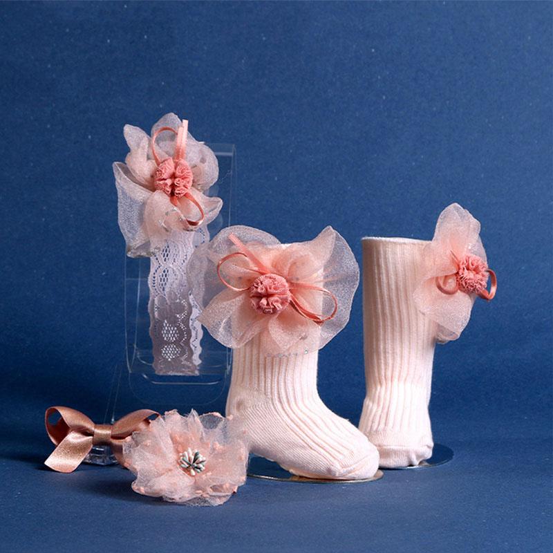 Baby Girl Headband Socks Set Lace Bows Crown Newborn Headbands Hair Bands for Girls Hair Clips Baby Hair Accessories