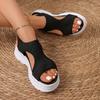 Women Shoes Summer 2026 New Mesh Fish Platform Sandals Women Open Toe Wedge Sandals Ladies Light Casual Shoes Zapatillas Muje