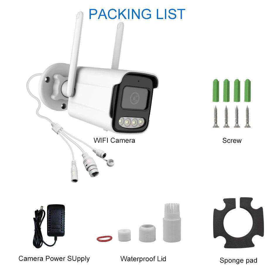 HD Dual Light Wireless WiFi Outdoor Bullet Camera with Night Vision, Mobile Remote Access, Waterproof Design, and Card Slot