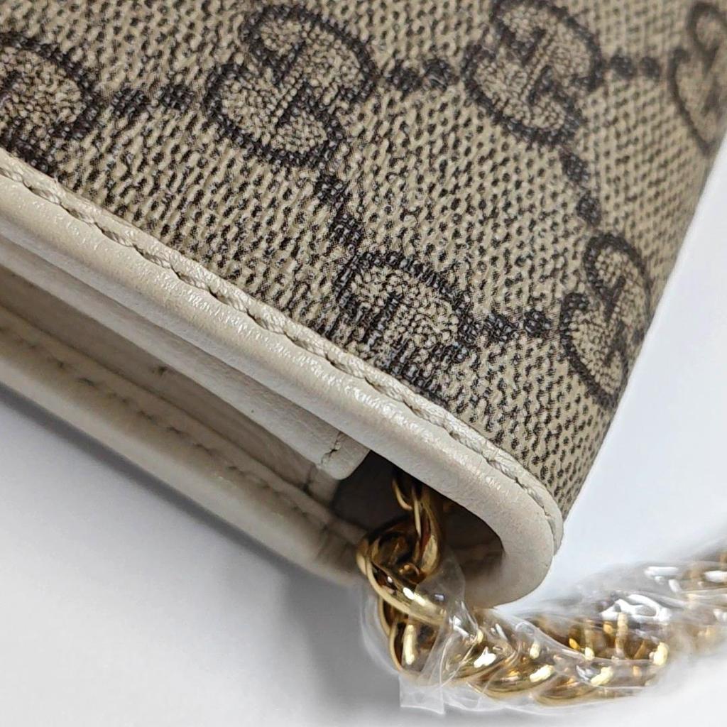 [Pre-Owned] Gucci Horsebit 1955 Wallet With Chain 'Beige/Ebony/White' - Very Good #1HI24IQ
