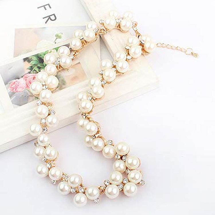 Fashion Flash Diamond Exquisite Gilt Style, Please Miss, The Same Pearl Rhinestone Necklace, Bridal Jewelry.