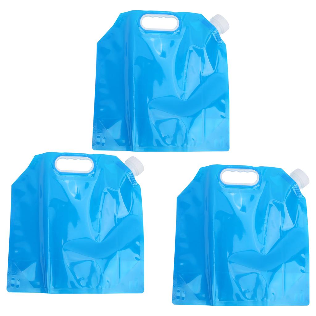 3 Stück 5L Großvolumige Trinkbeutel mit Mundstück Outdoor-Sport Tragbar Faltbar Trinkwasserbeutel