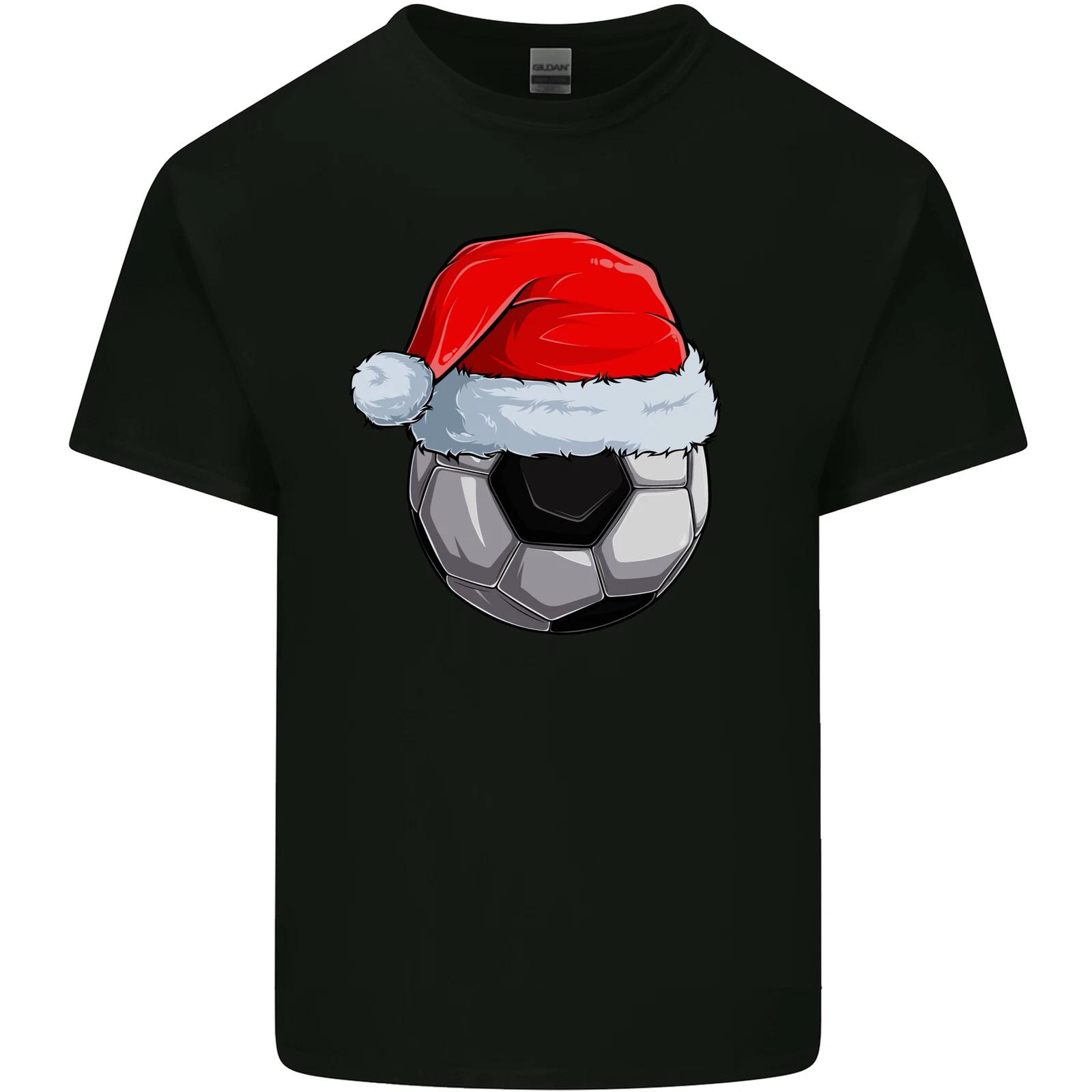 Christmas Football Santa Hat Xmas Soccer Kids T-Shirt Childrens 4XL