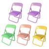 5Pcs Foldable Chair Phone Stand Mini Desktop Holder for Students Cute Plastic Small Back Chair for Smartphones Dormitory Desk Organizer