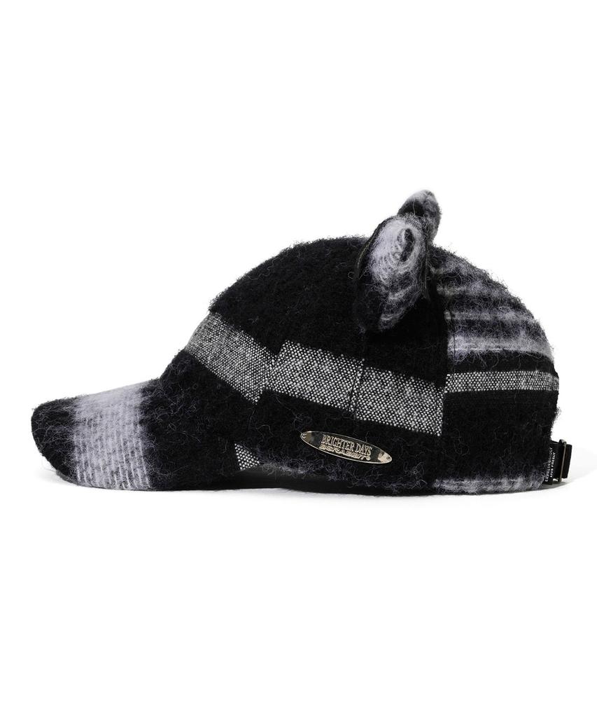 Bieseulaebis Short Bunny Ear Paw Fur Cap Black