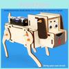 Hand Assembled Wooden Mechanical Dog Children Puzzle Toy Model Control Function For Educational Fun