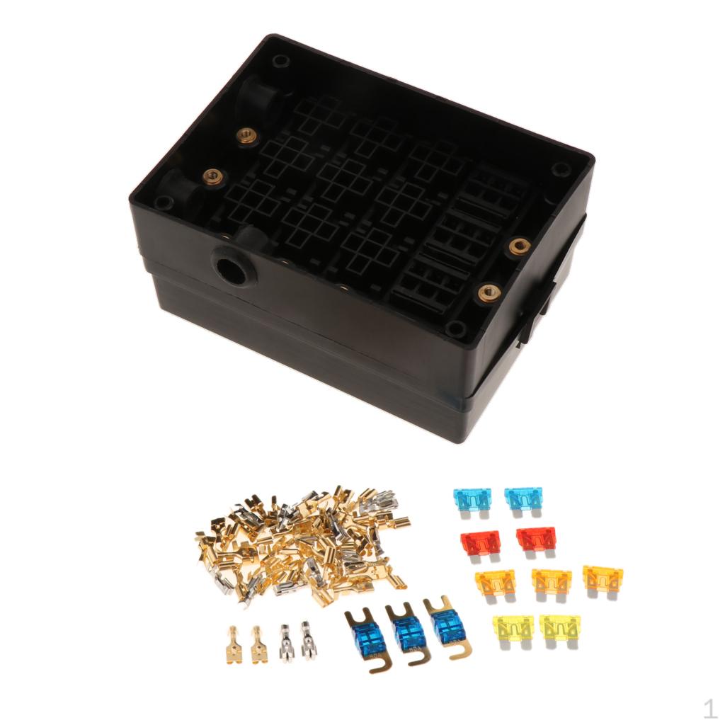 

13 Block,Box Holder with LED Indicator Waterproof Durable For Automotive Marine