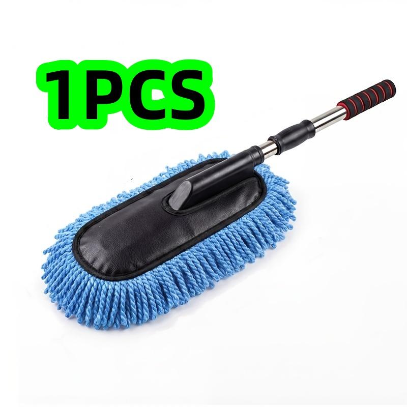 

1/2 Piece Set of Blue Telescopic Car Wash Brush with Extendable Handle, Thickened Soft Bristles, Sponge Grip, Cleans Car Body Without Dead Sp
