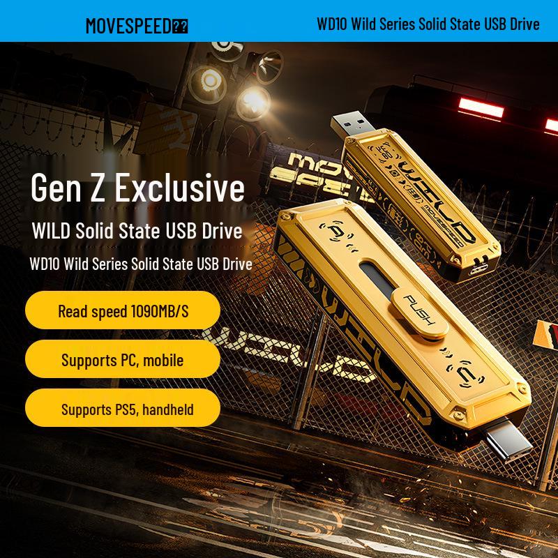 Unitate flash SSD MOVESPEED Yi V Series cu interfață dublă USB 3.1/Type-C, 520MB/s