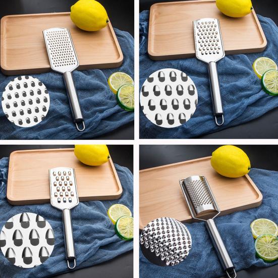 Cheese Grater Mirror Polish Corrosion Resistant Ergonomic Handle Hanging Hole Design Multipurpose Food
