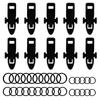 10 Pcs Fishing Hook keeper Holder with 3 Size Rubber Rings Fishing Rod Hook Keeper Baits Hanger Fishing Tackle Gear
